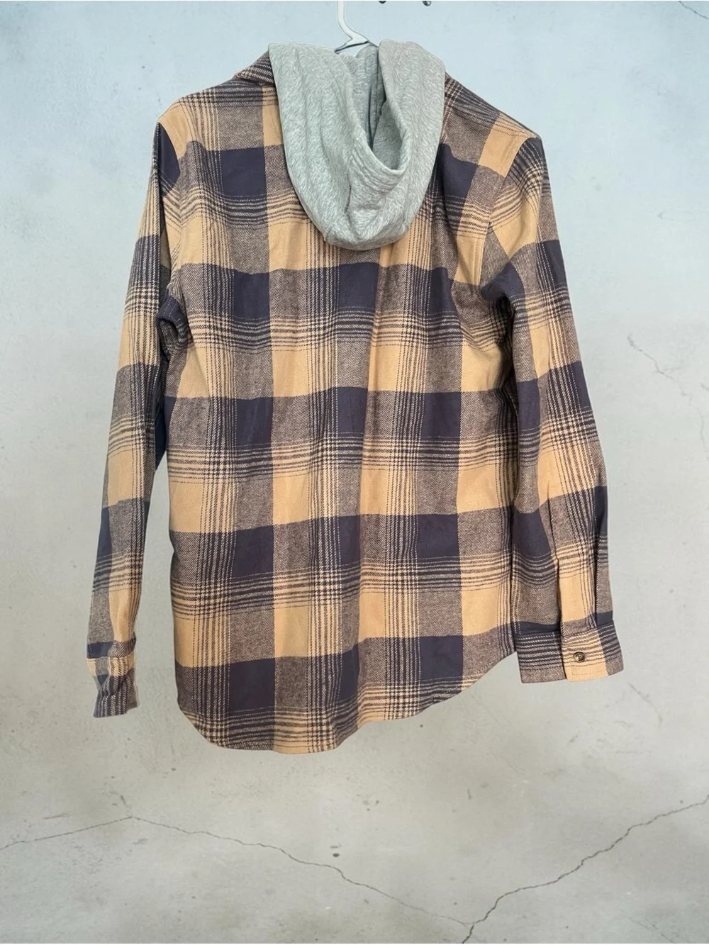 Levi's Navy and Tan Plaid Hooded Shacket Boys XL - Picture 4 of 7